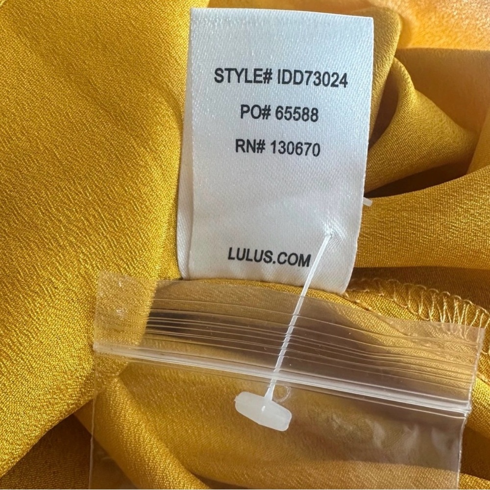 Lulu’s NWT Mustard Yellow Floral Backless Maxi Wedding Guest Dress Size Medium - Picture 13 of 13